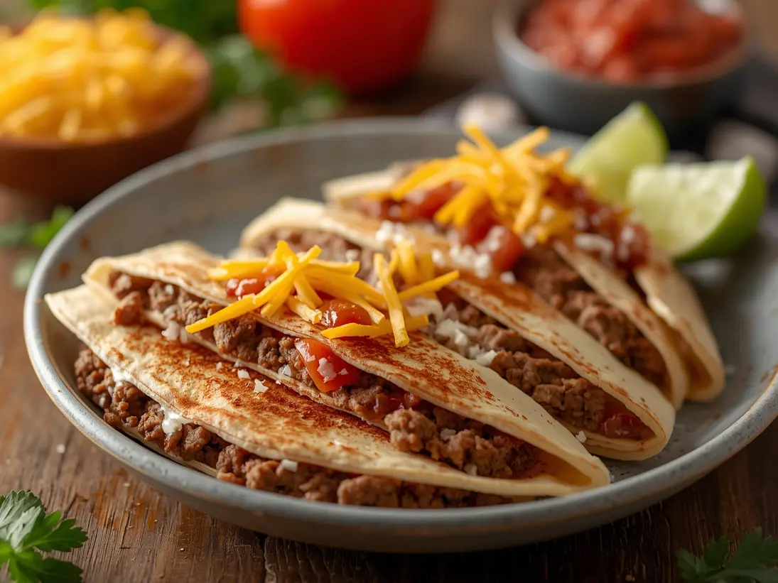 beef quesadillas ready to serve