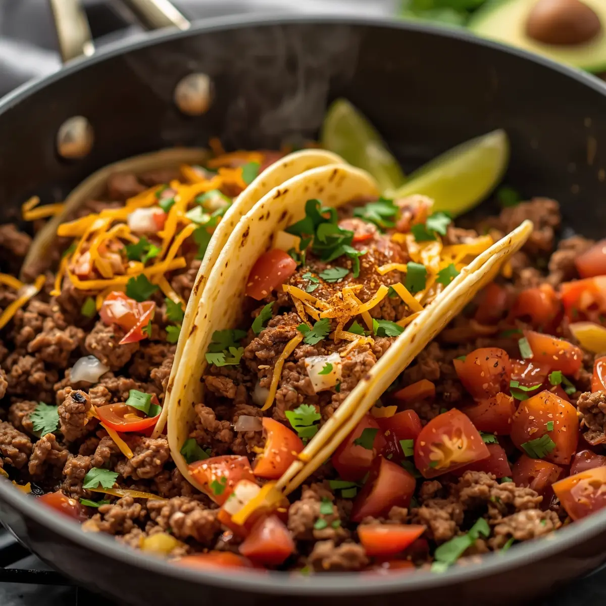 Cooking instructions for ground beef tacos
