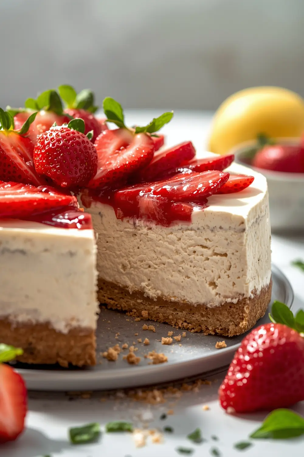 no bake strawberry cheesecake