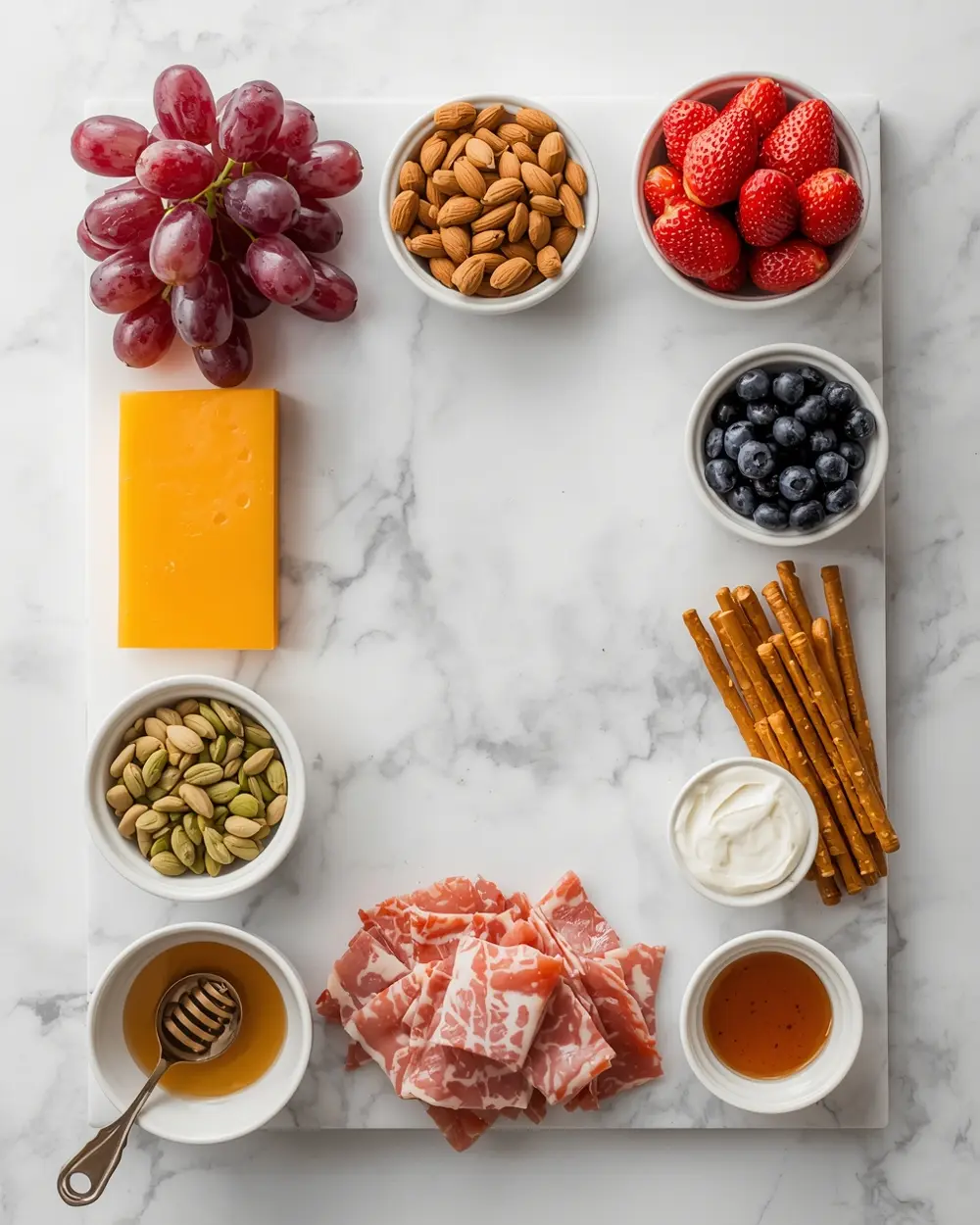 Ingredients for 4th july charcuterie board family