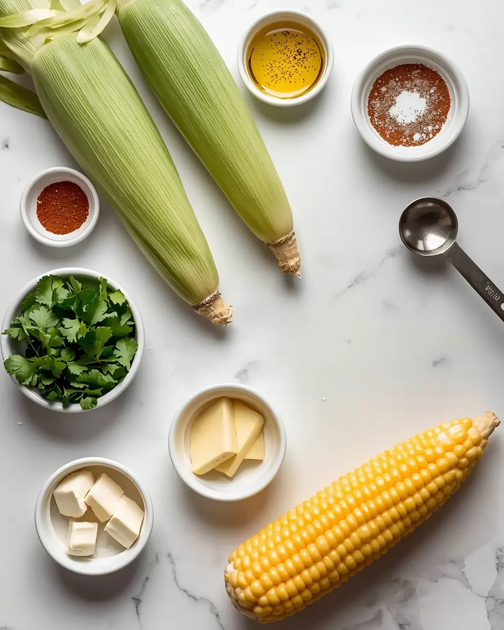 Ingredients for 4th july corn on the cob family