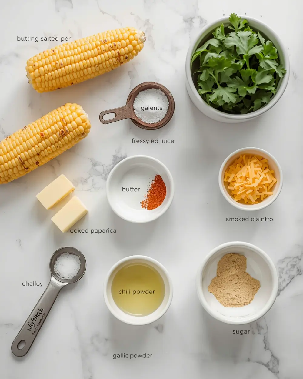 Ingredients for 4th july corn on the cob family