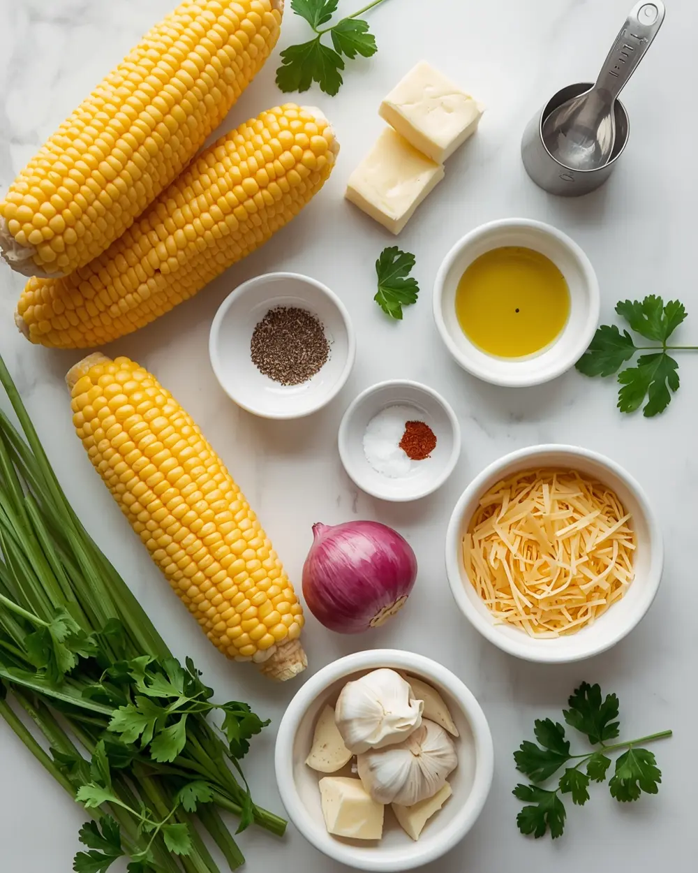 Ingredients for 4th july corn on the cob family