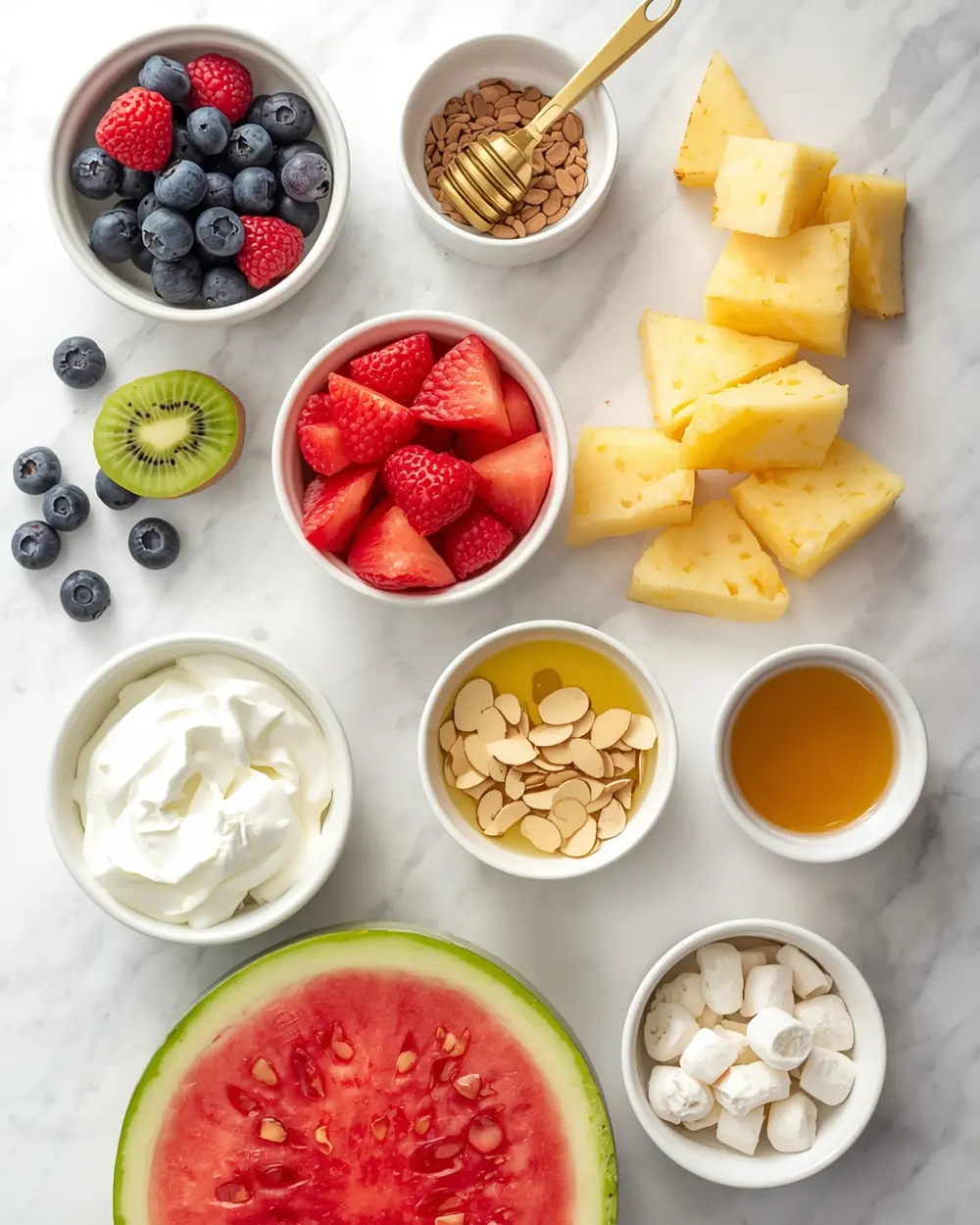 Ingredients for 4th july dessert board family