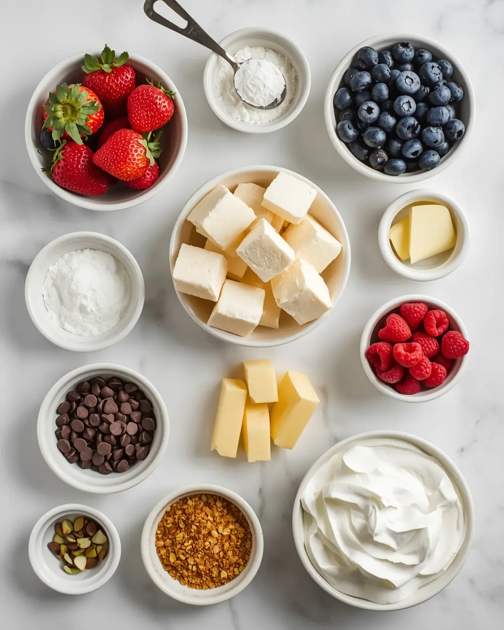 Ingredients for 4th july dessert board family