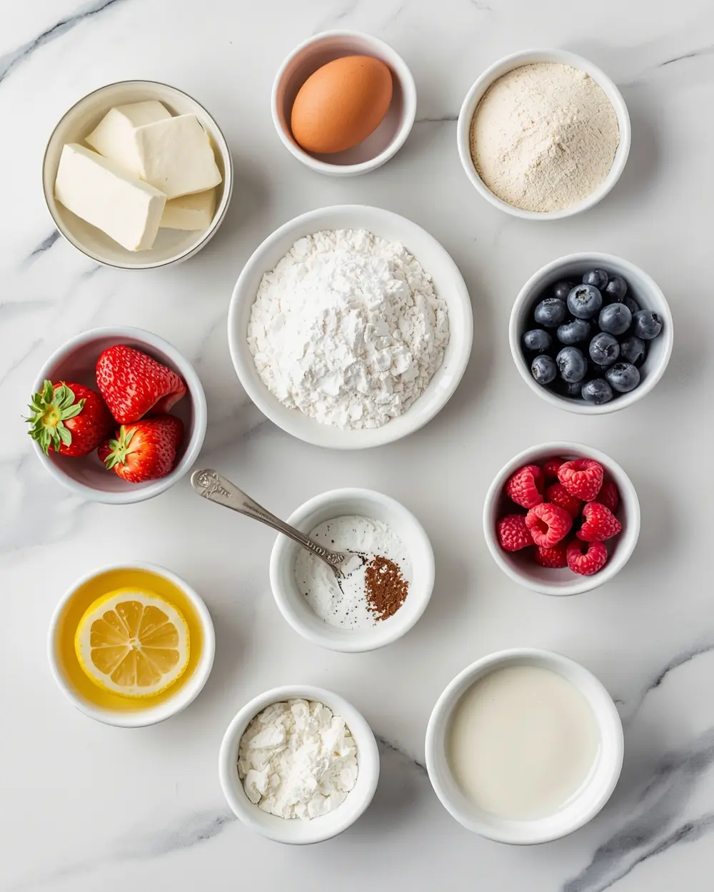 Ingredients for 4th july fruit tart family