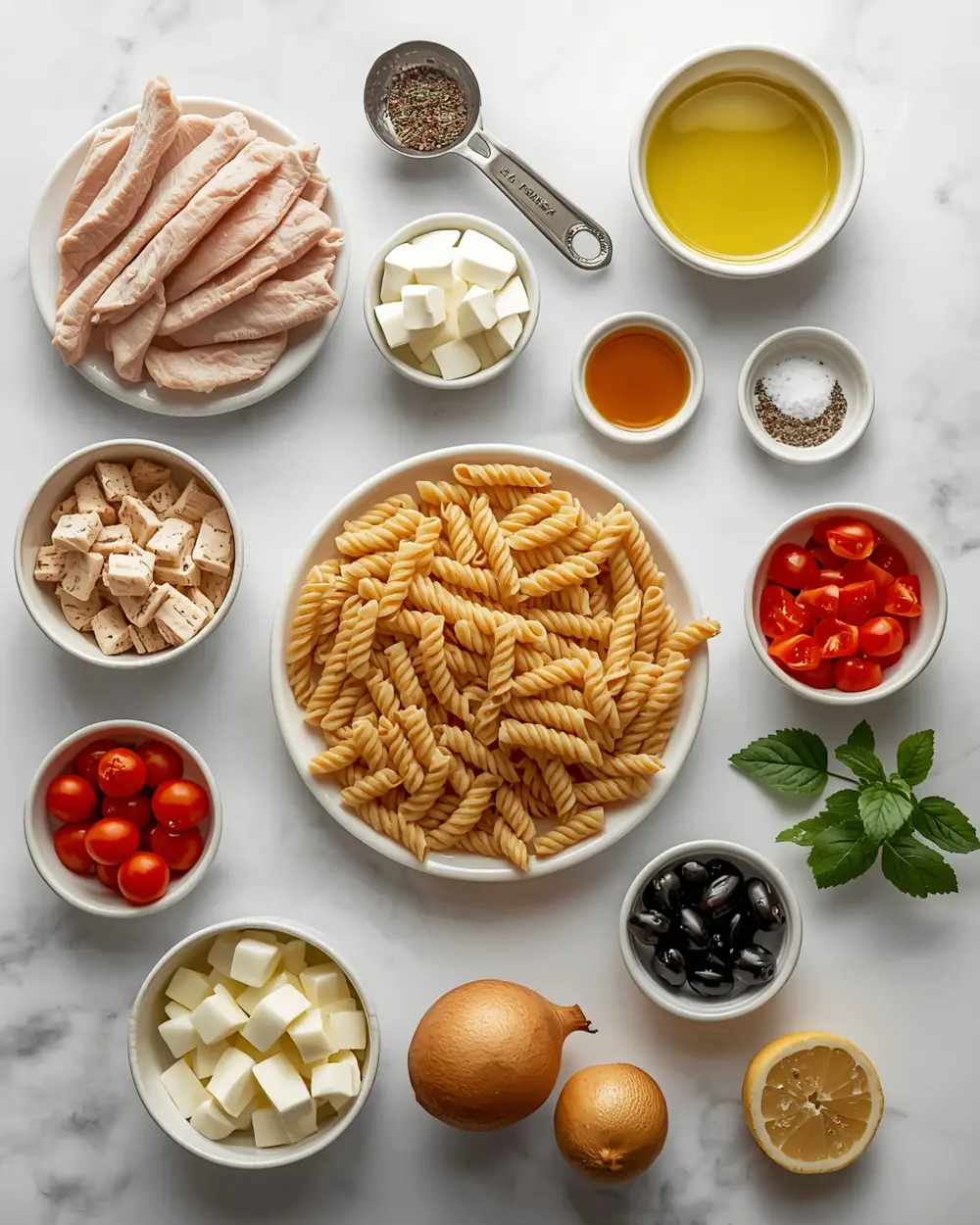 Ingredients for 4th july pasta salad family