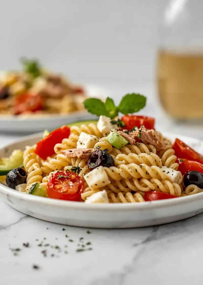 4th july pasta salad family ready to serve