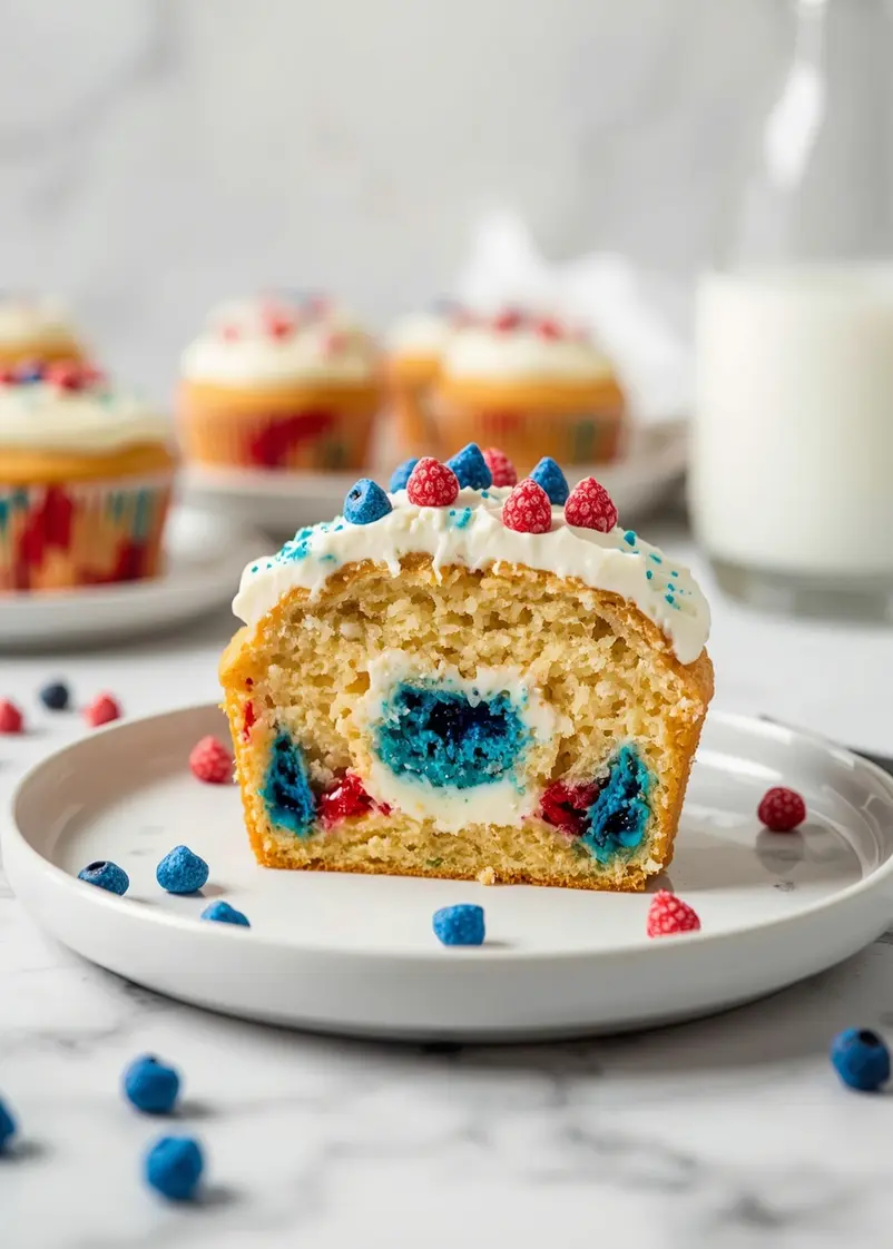 4th july pull apart cupcakes family ready to serve