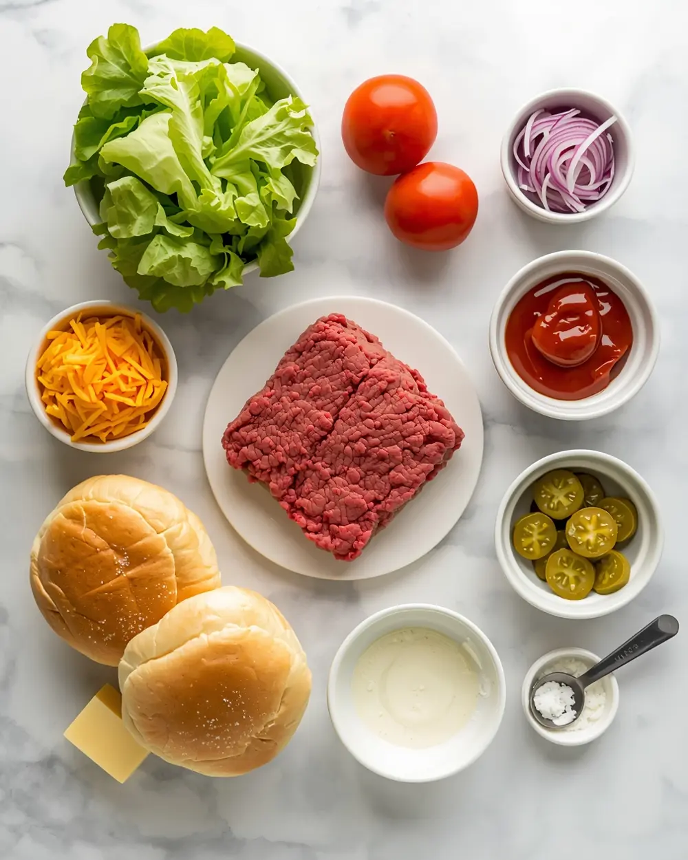 Ingredients for 4th july sliders beef family