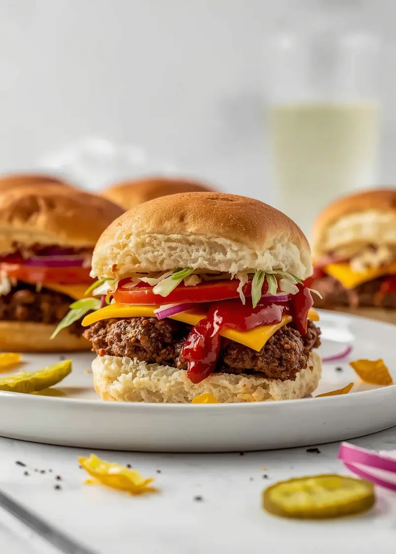 4th july sliders beef family ready to serve