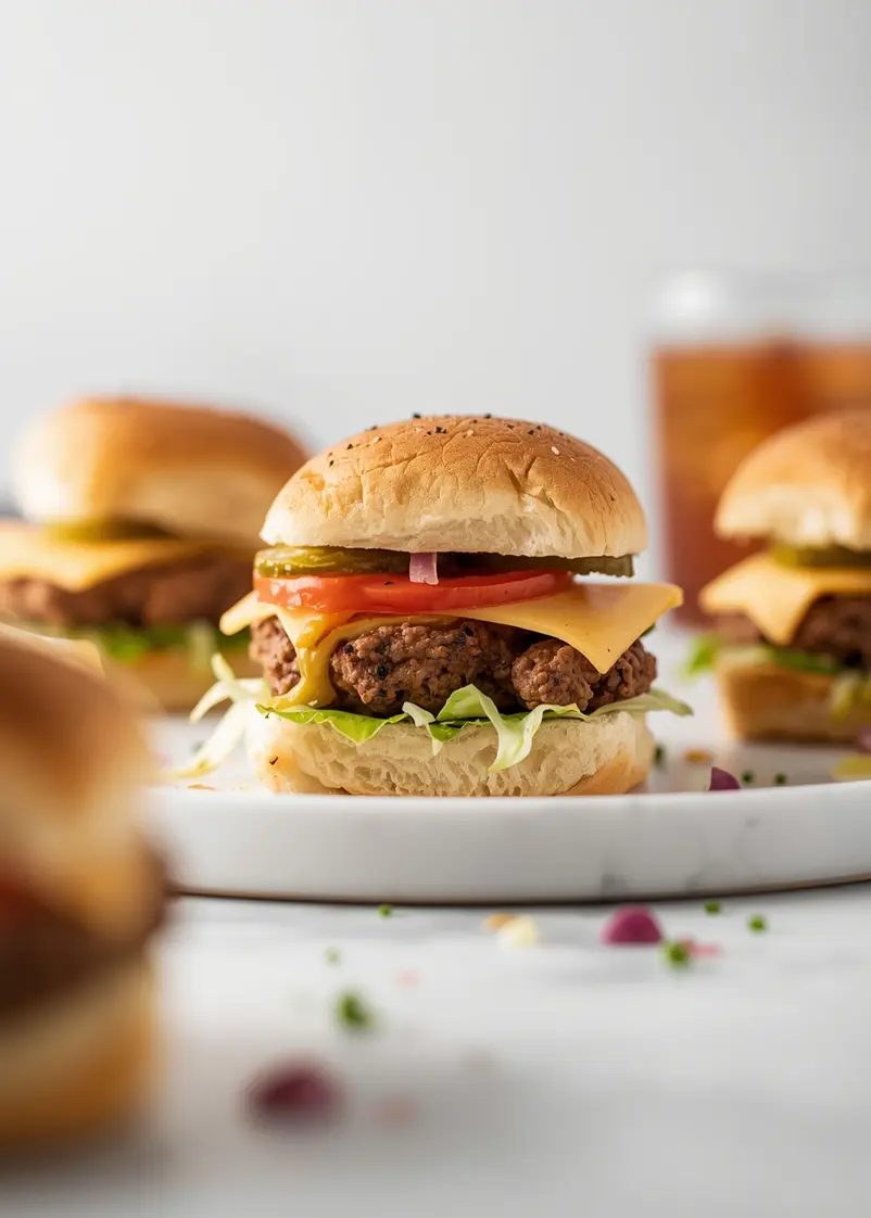 4th july sliders beef family ready to serve