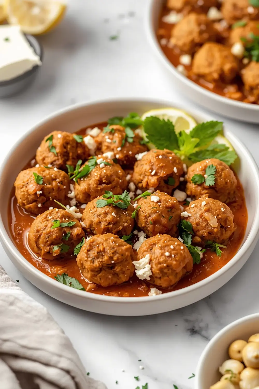 Greek turkey meatballs family