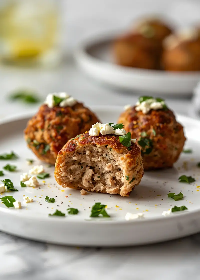 Greek turkey meatballs family ready to serve