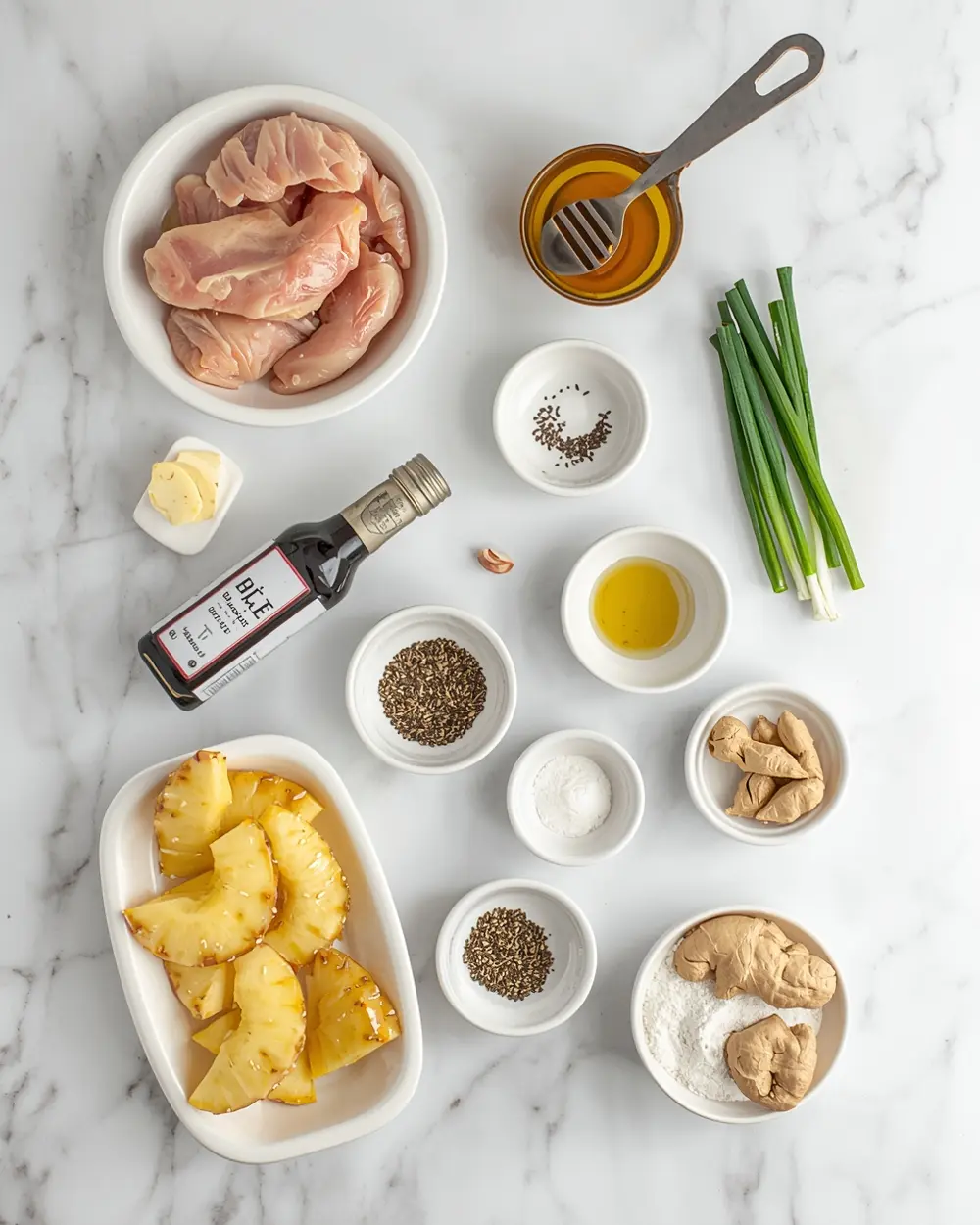 Ingredients for Hawaiian chicken pineapple family recipe