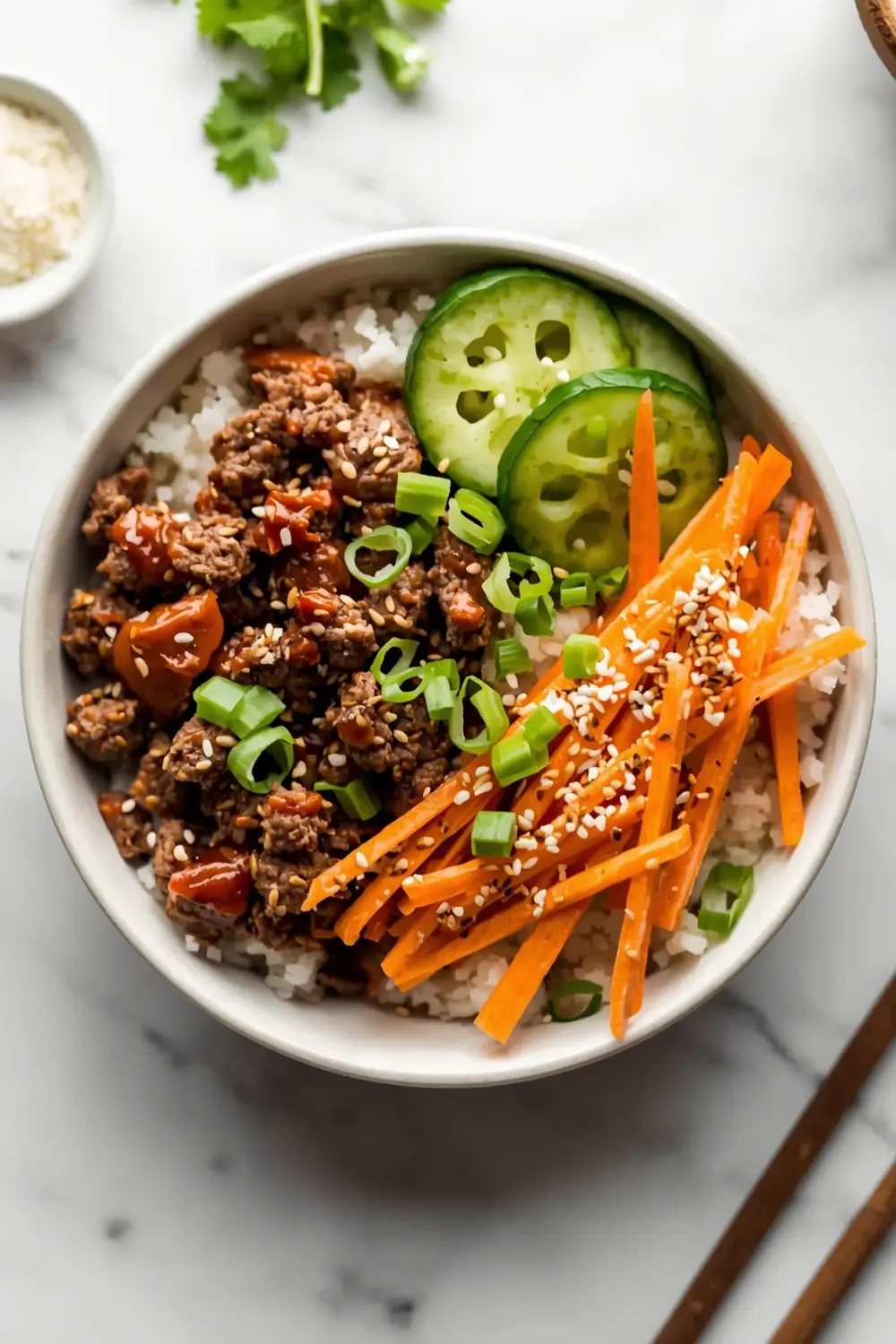 Korean ground beef bowl family