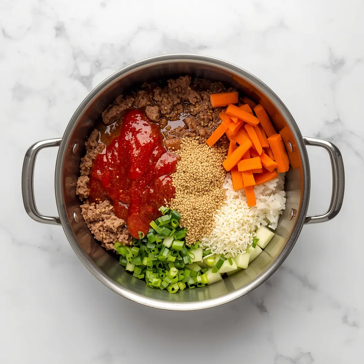 Cooking instructions for Korean ground beef bowl family