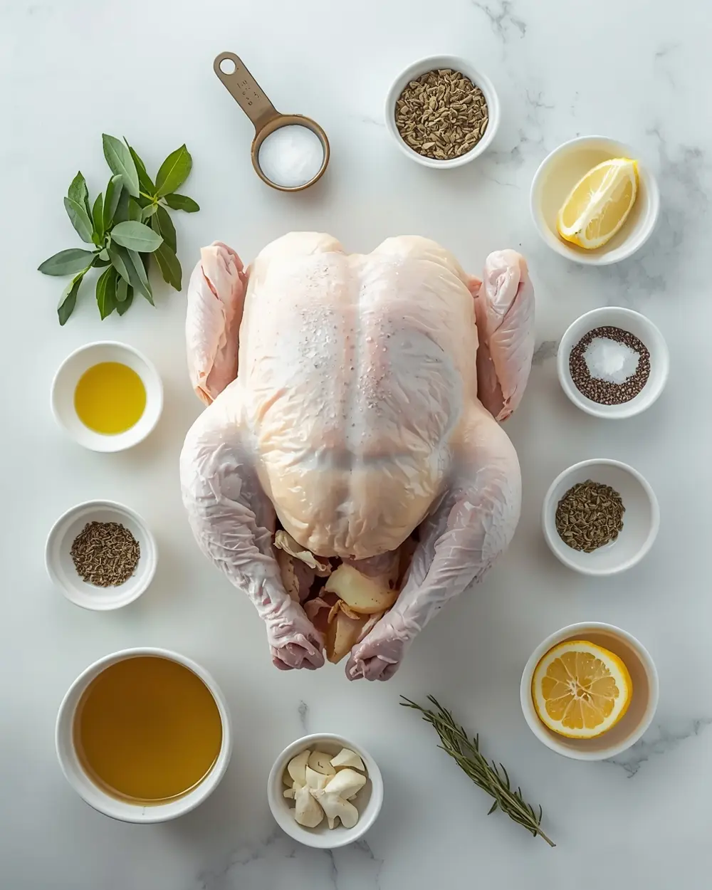 Ingredients for Thanksgiving turkey roast easy family
