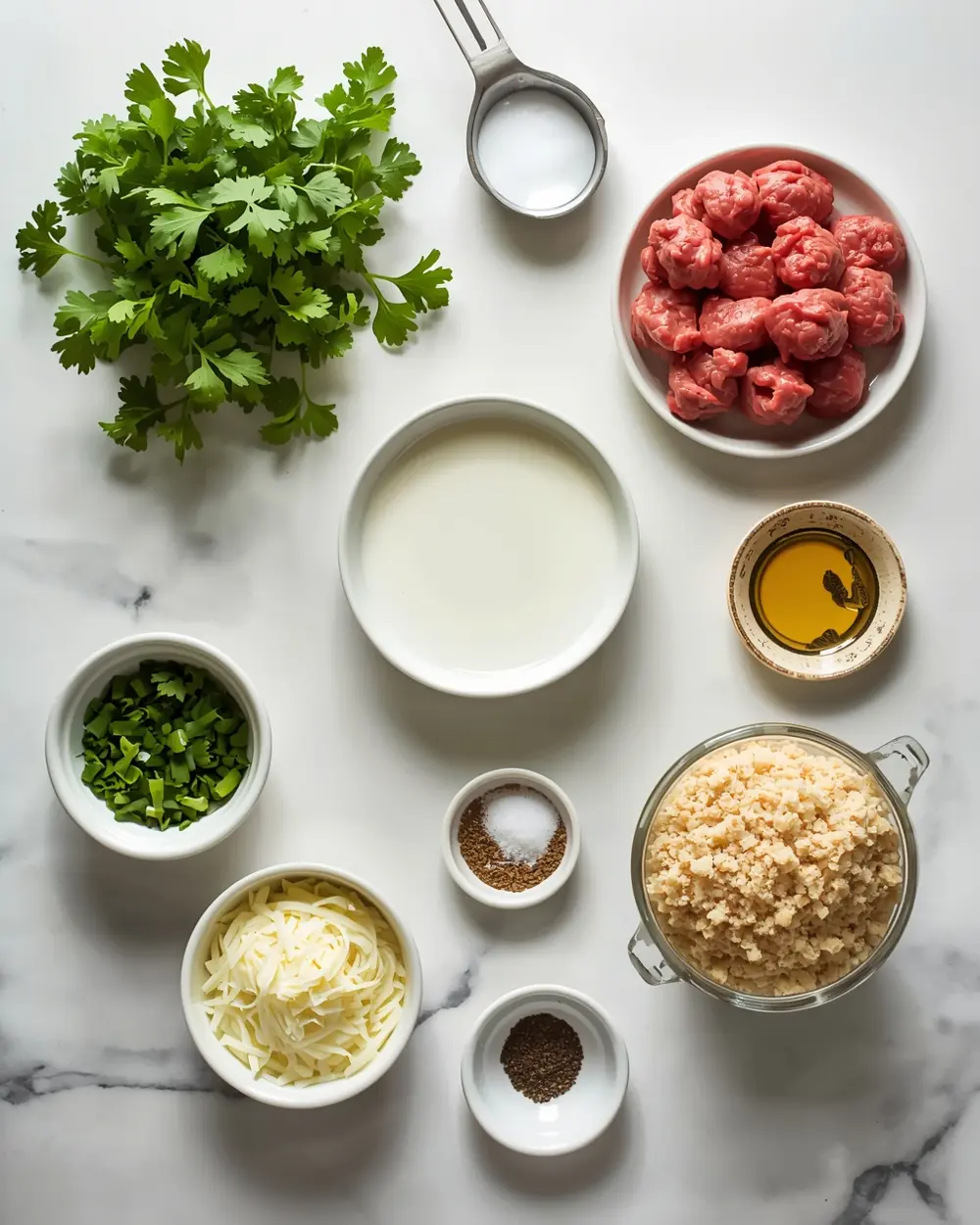 Ingredients for beef cocktail meatballs family