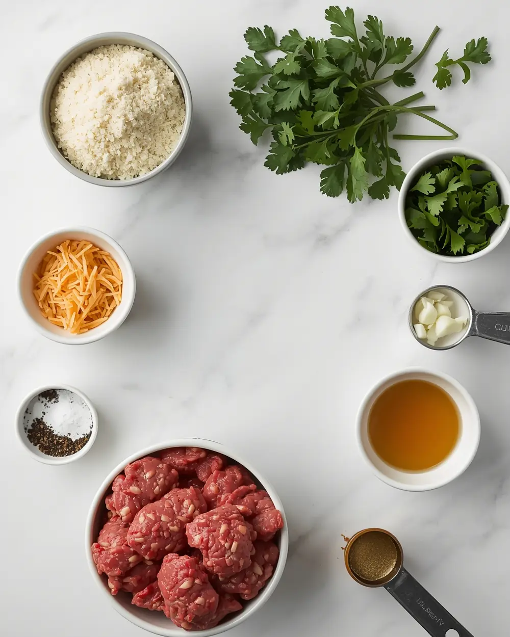 Ingredients for beef cocktail meatballs family