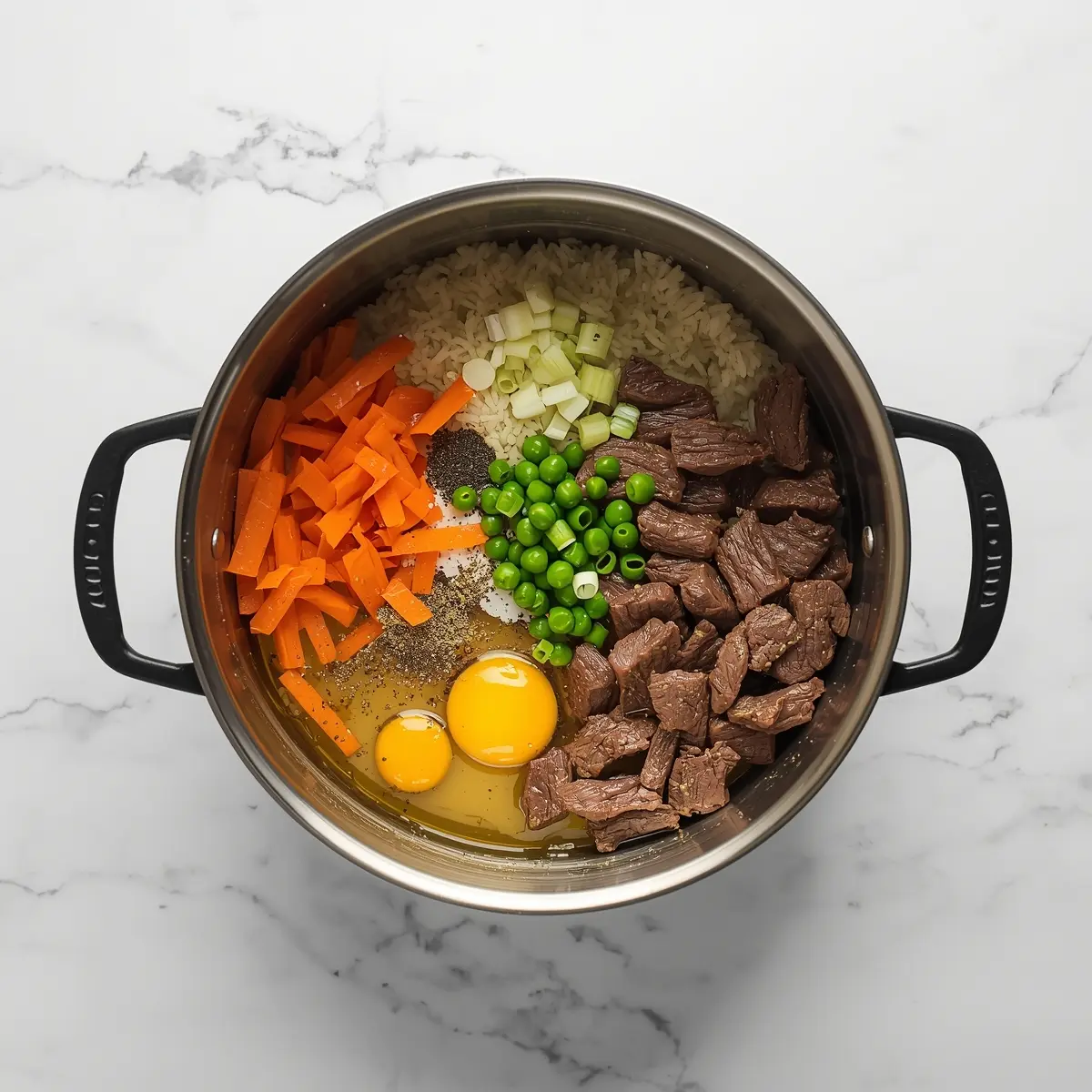 Cooking instructions for beef fried rice