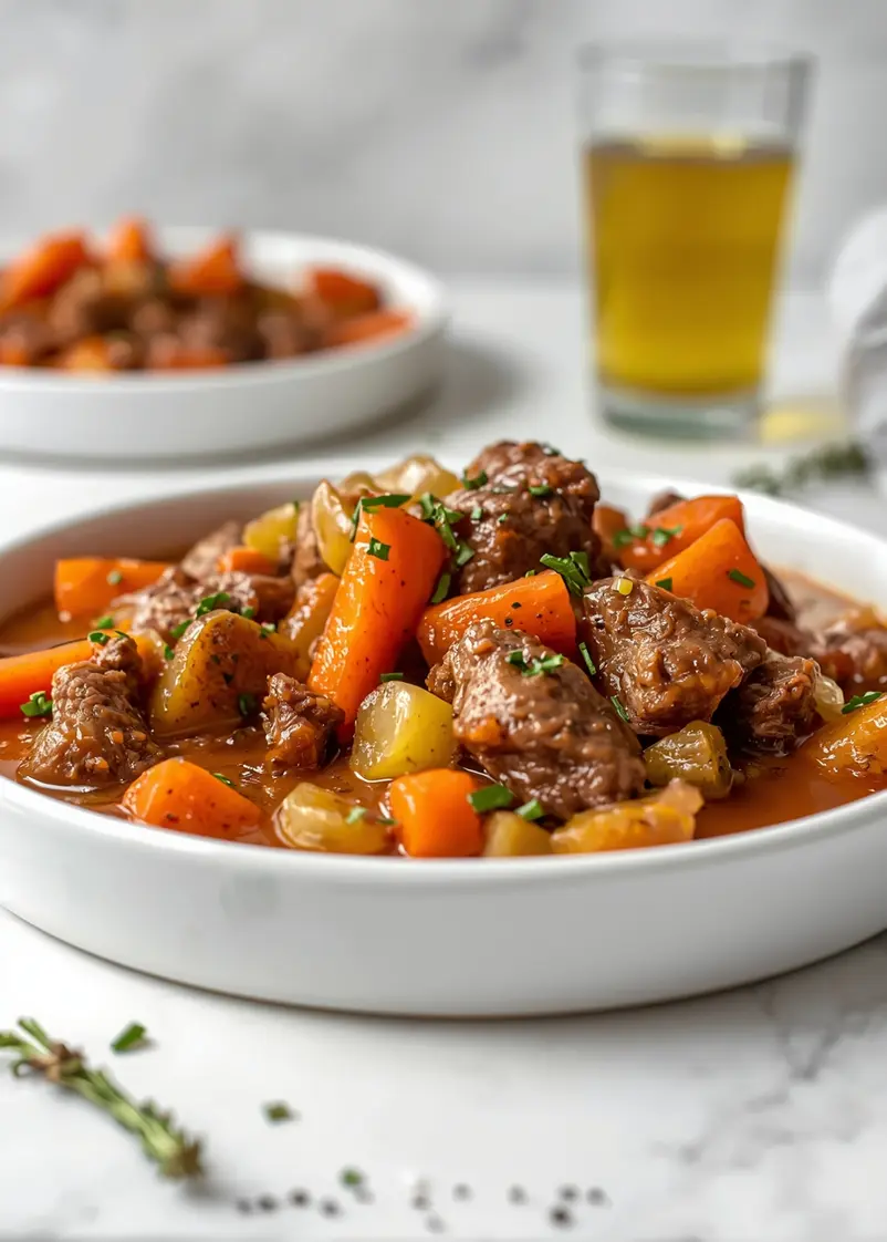 beef stew slow cooker fall family ready to serve