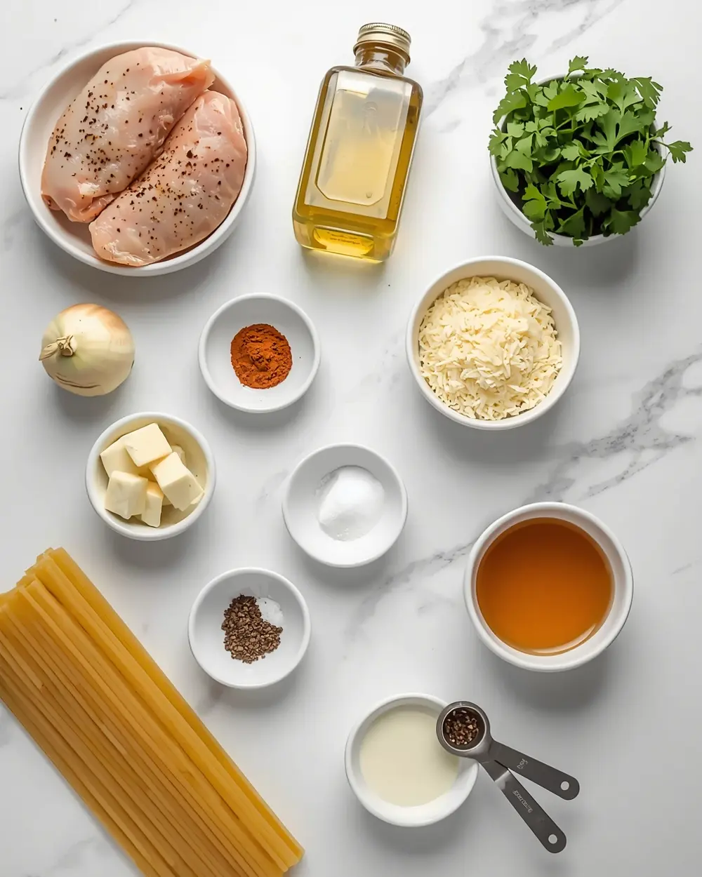 Ingredients for blackened chicken pasta family