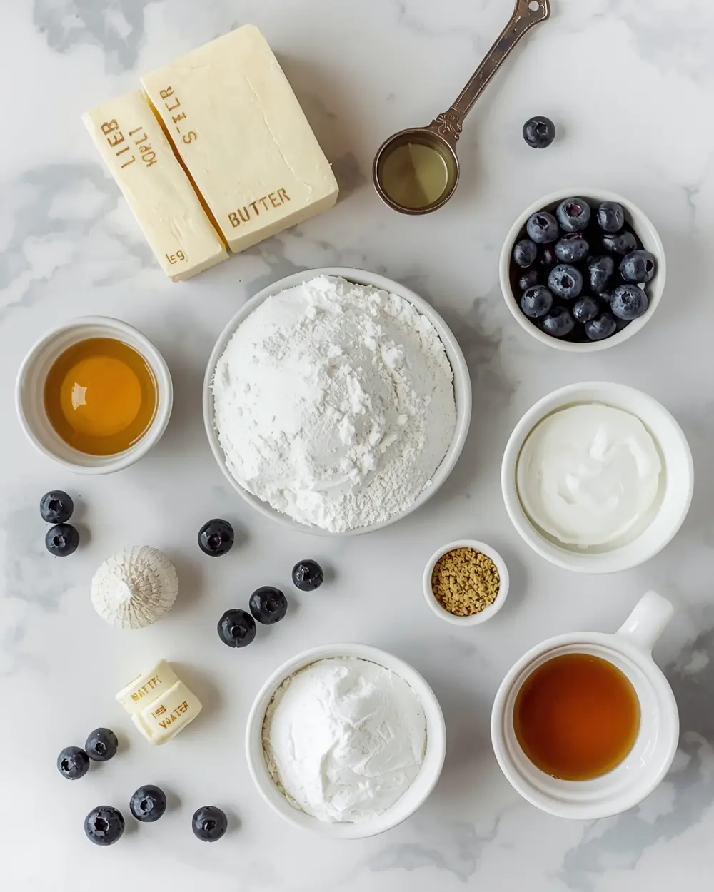 Ingredients for blueberry lemon poke cake family