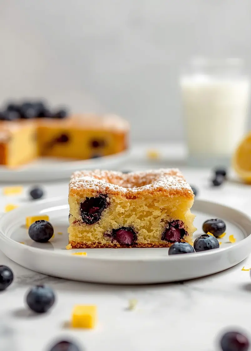 blueberry lemon poke cake family ready to serve