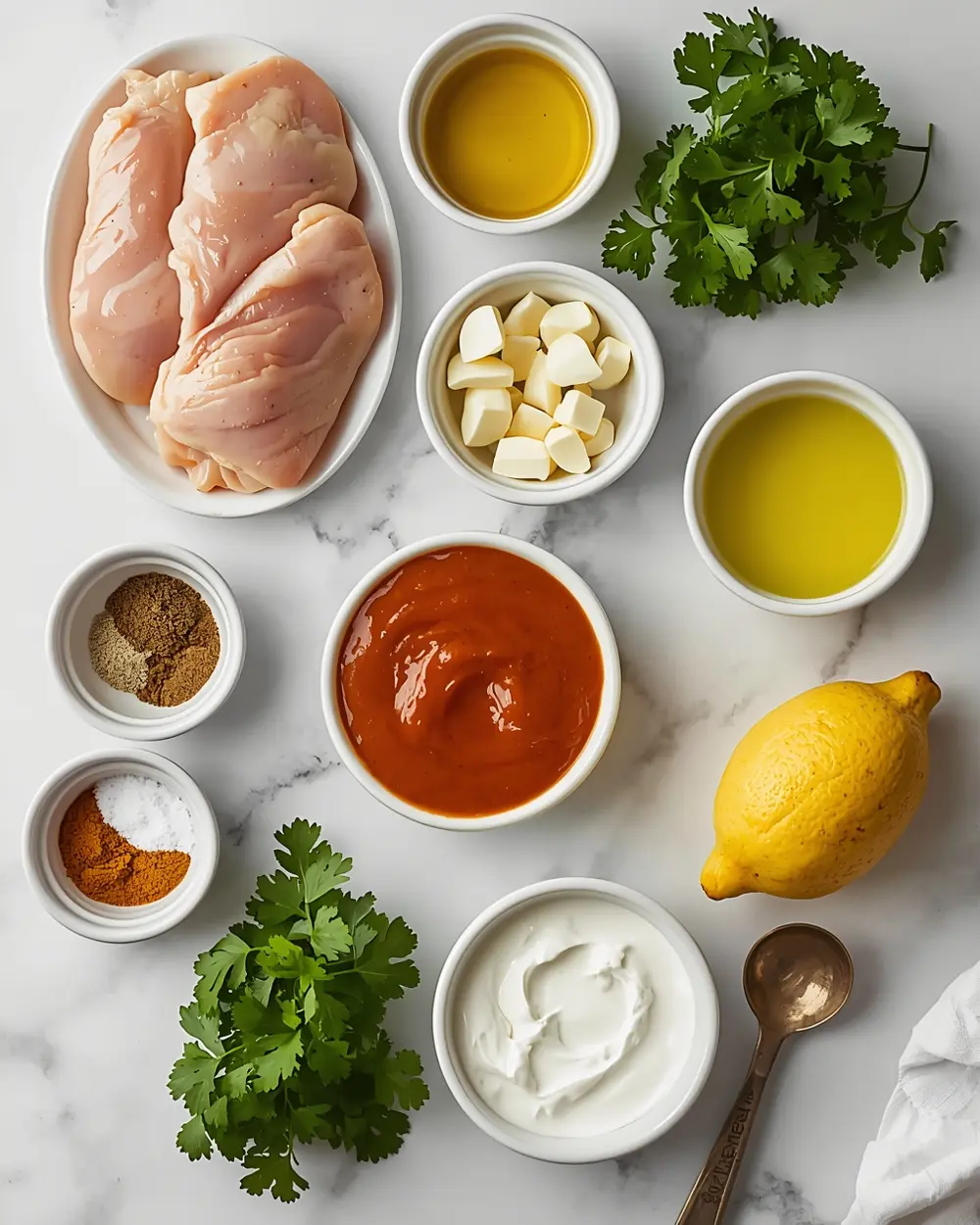 Ingredients for butter chicken family easy