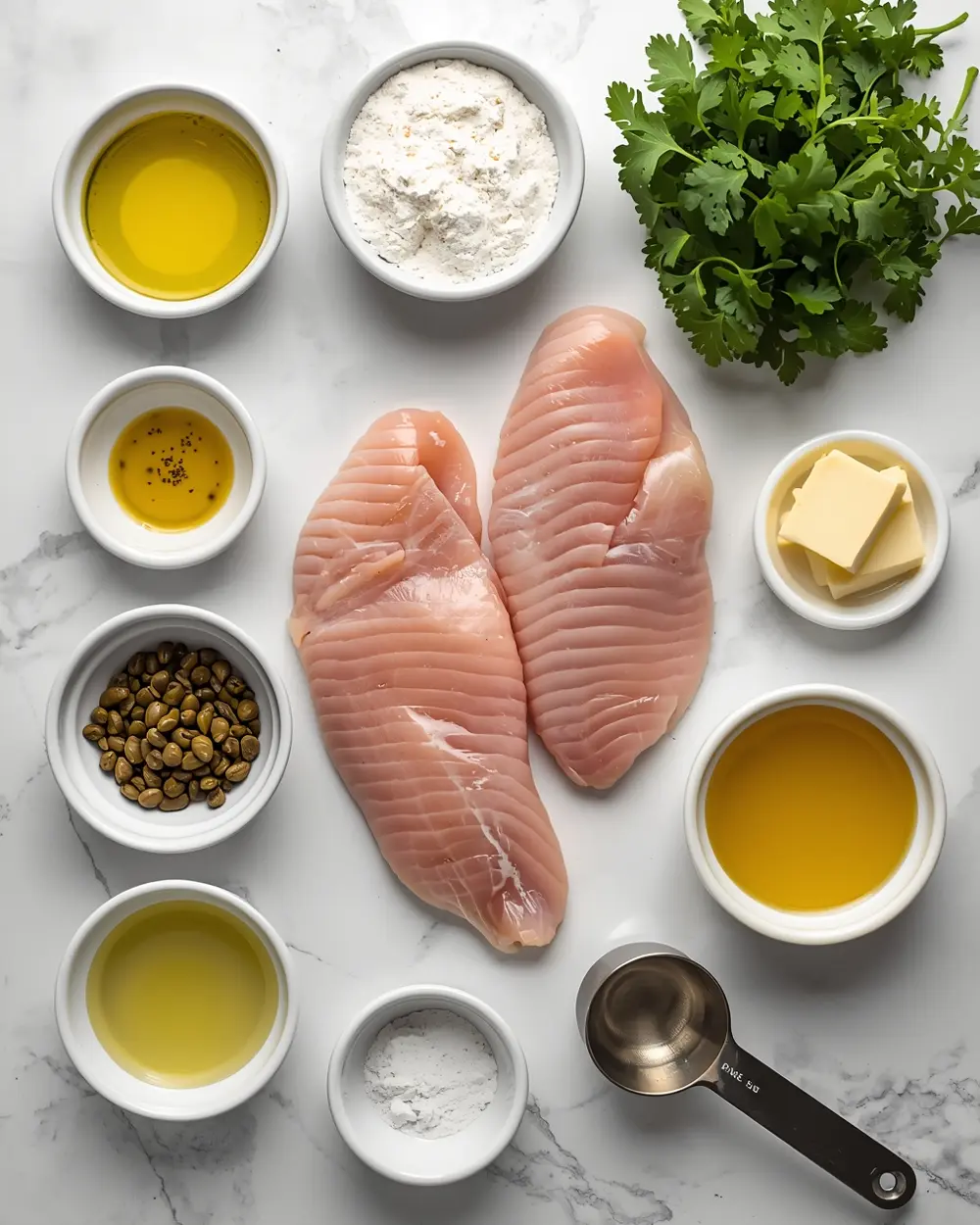 Ingredients for chicken piccata family easy