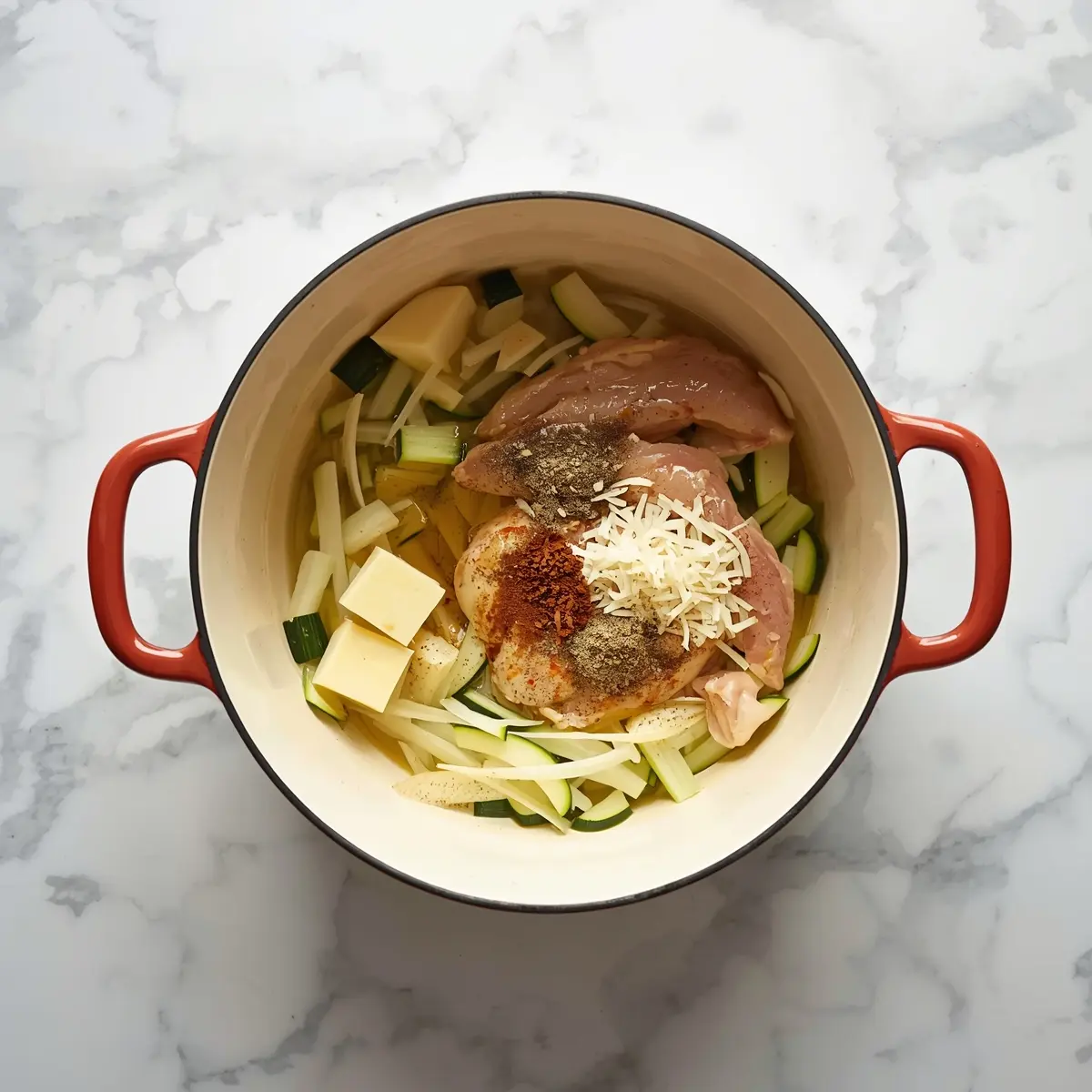 Cooking instructions for chicken zucchini skillet family