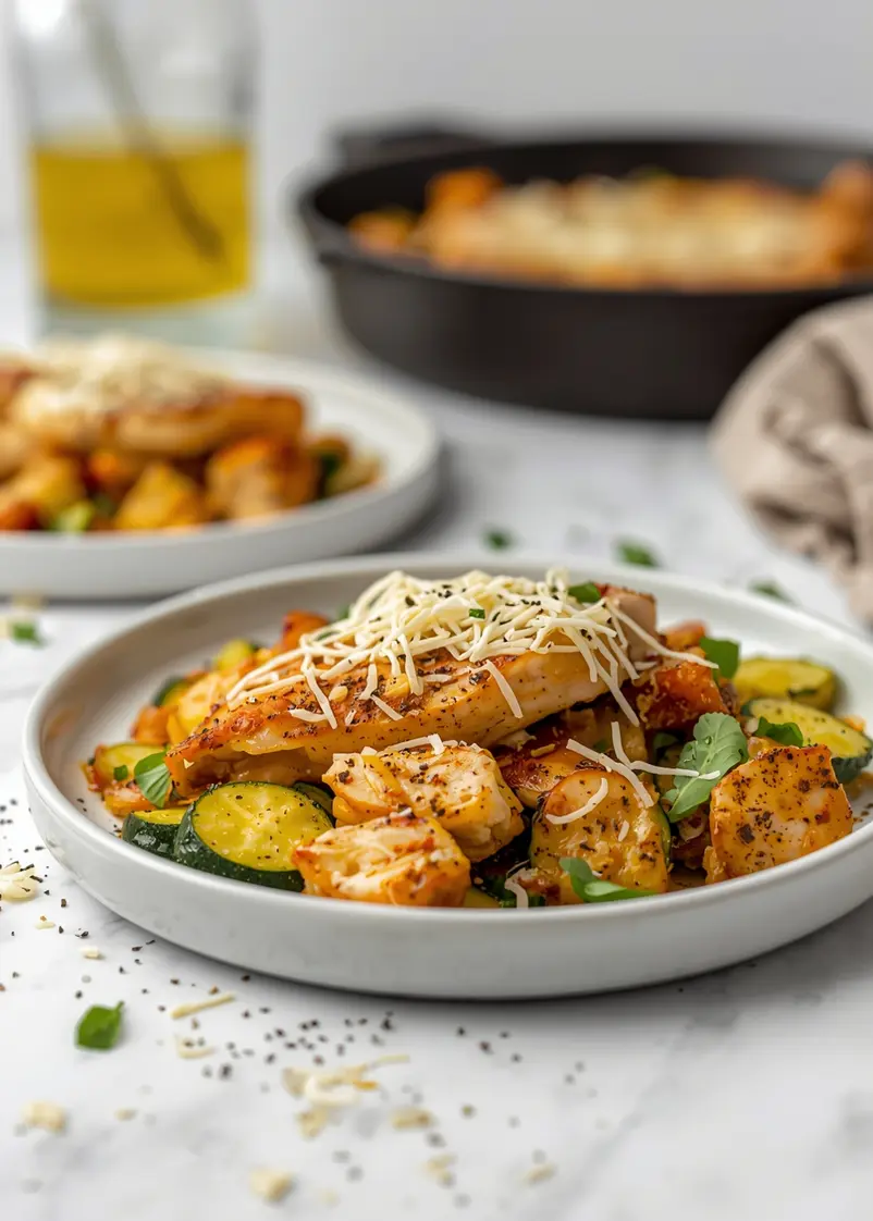 chicken zucchini skillet family ready to serve