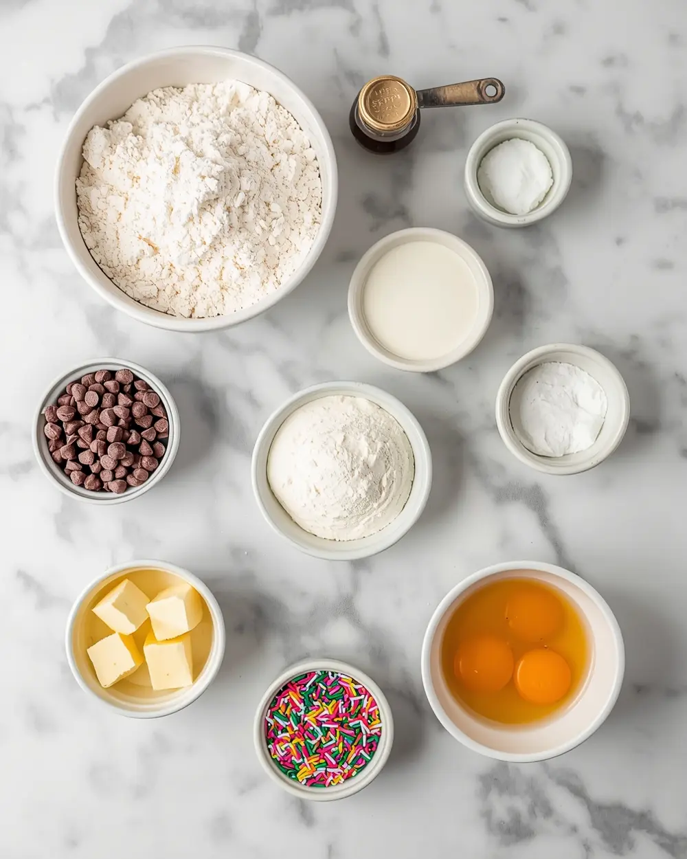 Ingredients for confetti blondies family 4th july
