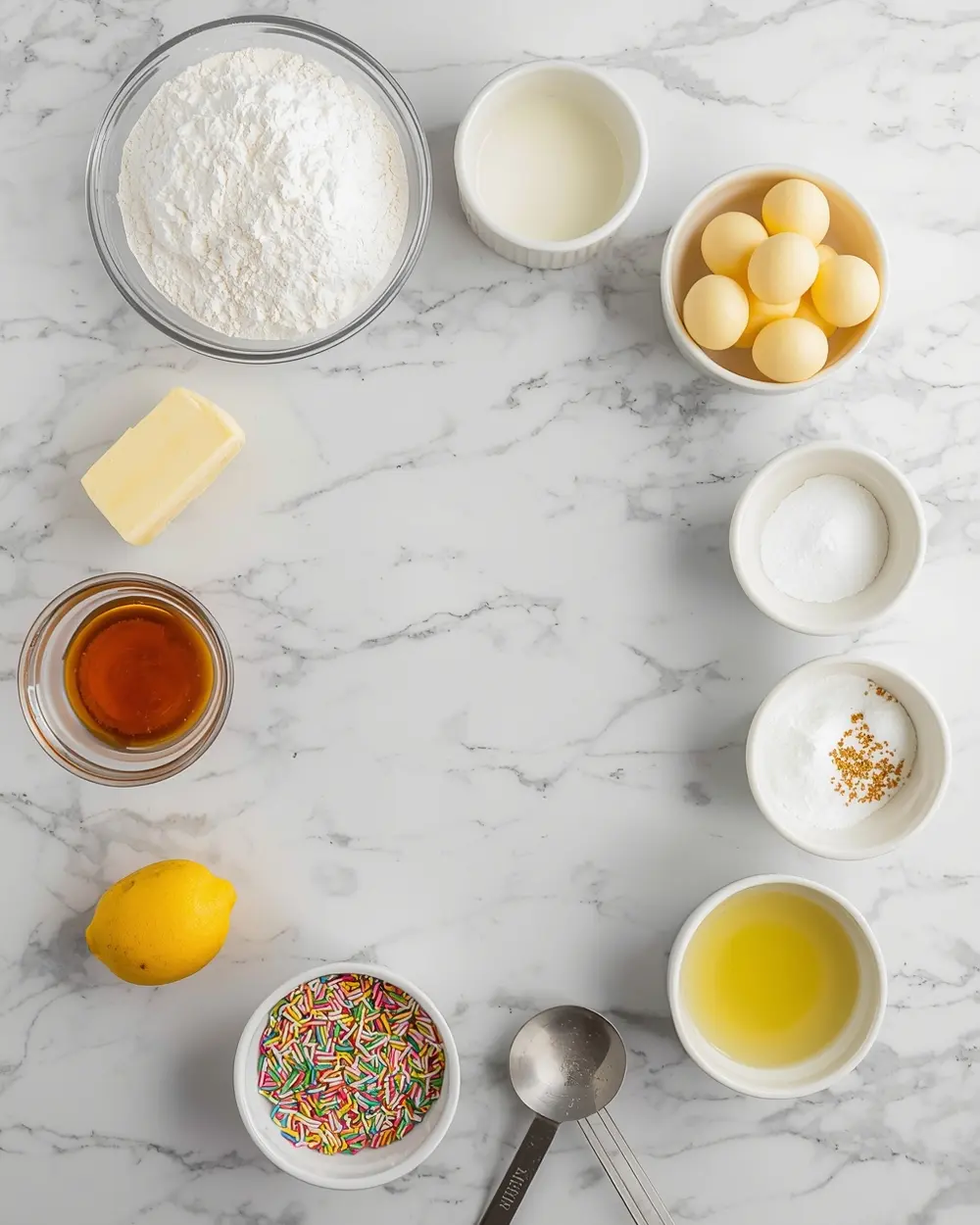 Ingredients for confetti blondies family 4th july