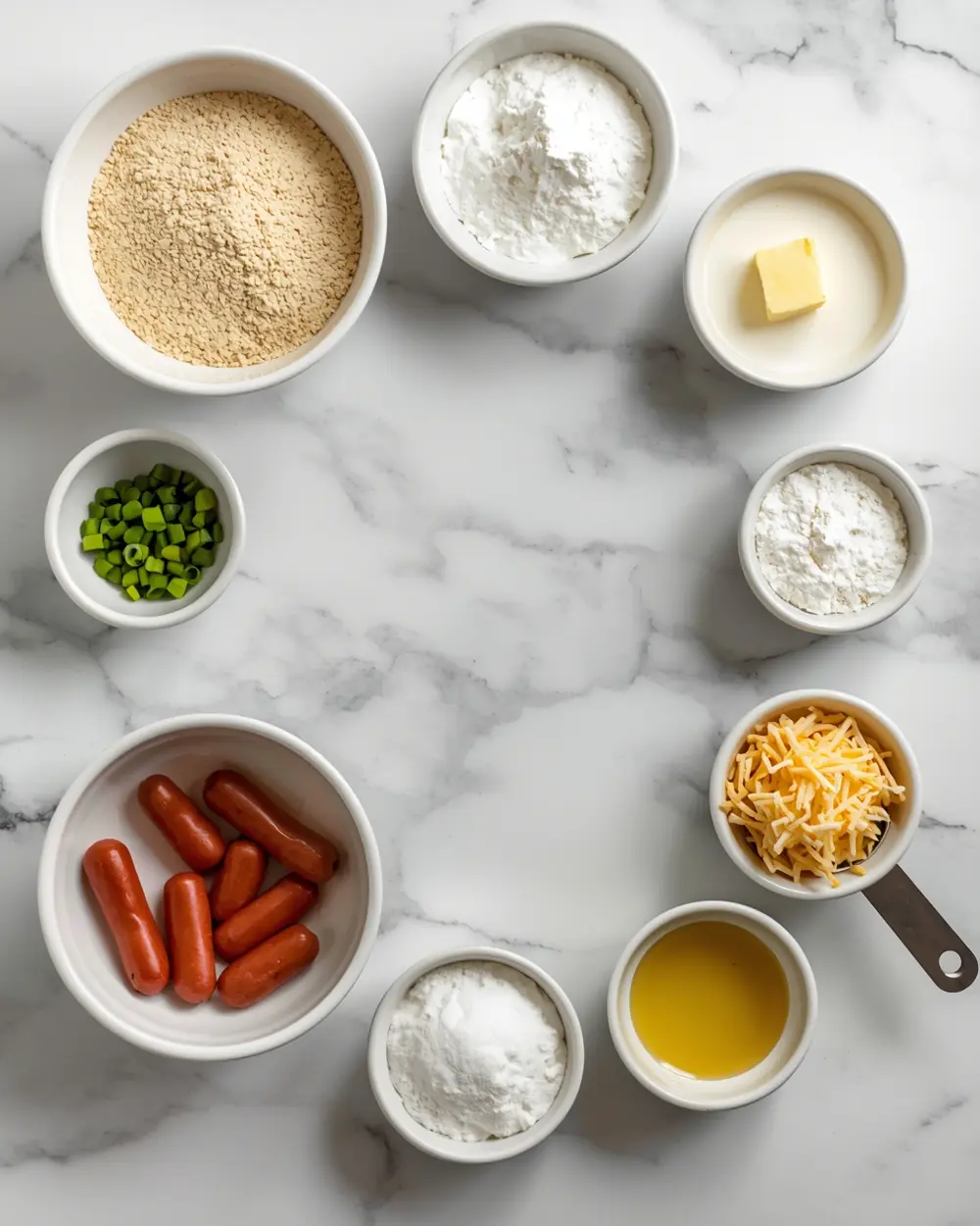 Ingredients for corn dog bites family kids