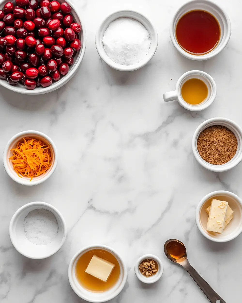 Ingredients for cranberry sauce homemade Thanksgiving