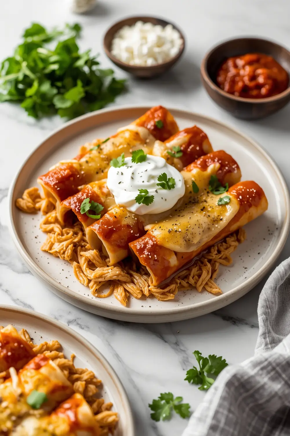 creamy chicken enchiladas family