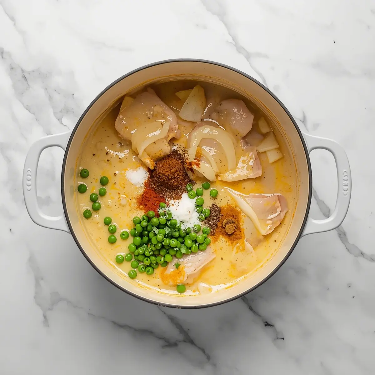 Cooking instructions for creamy coconut chicken curry family