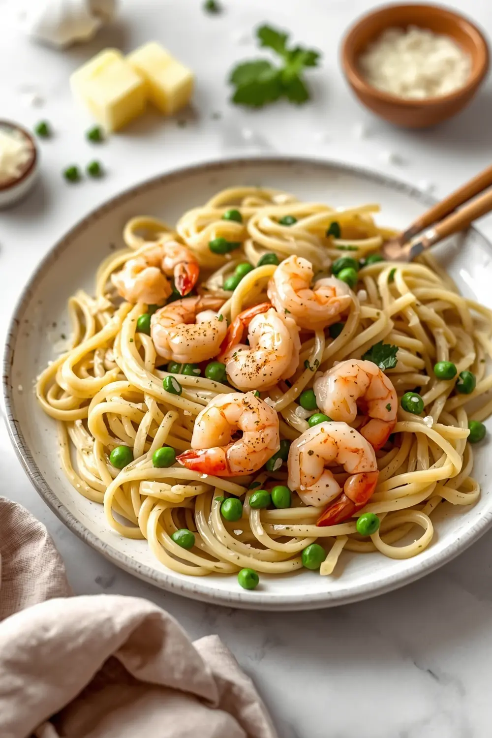 creamy garlic shrimp pasta family