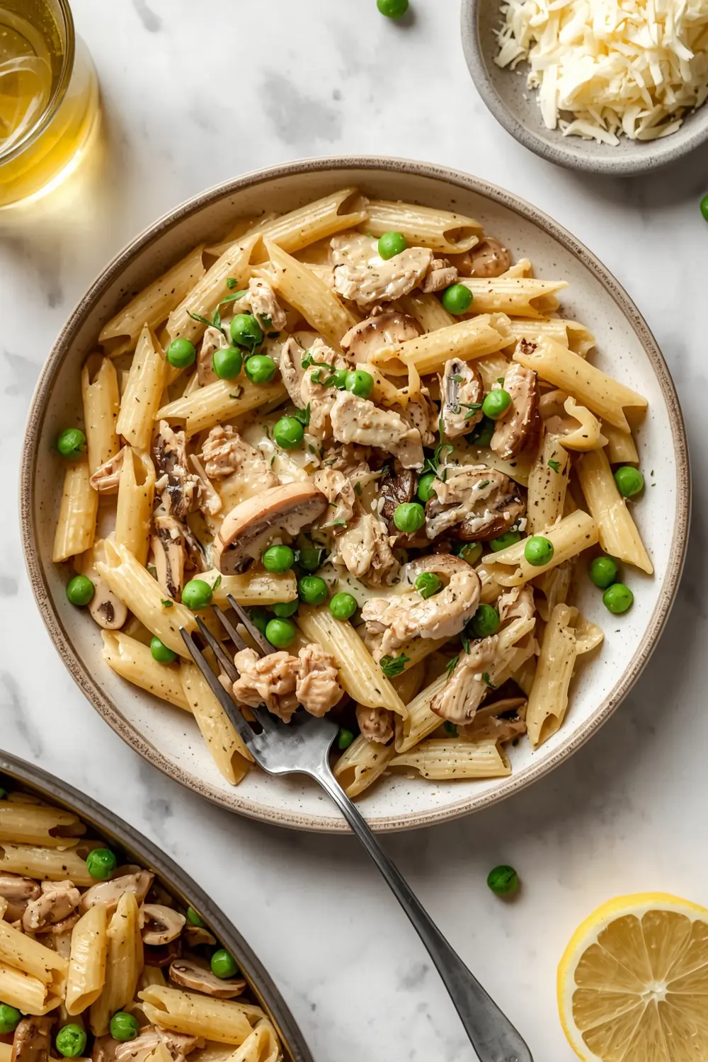creamy mushroom chicken pasta family