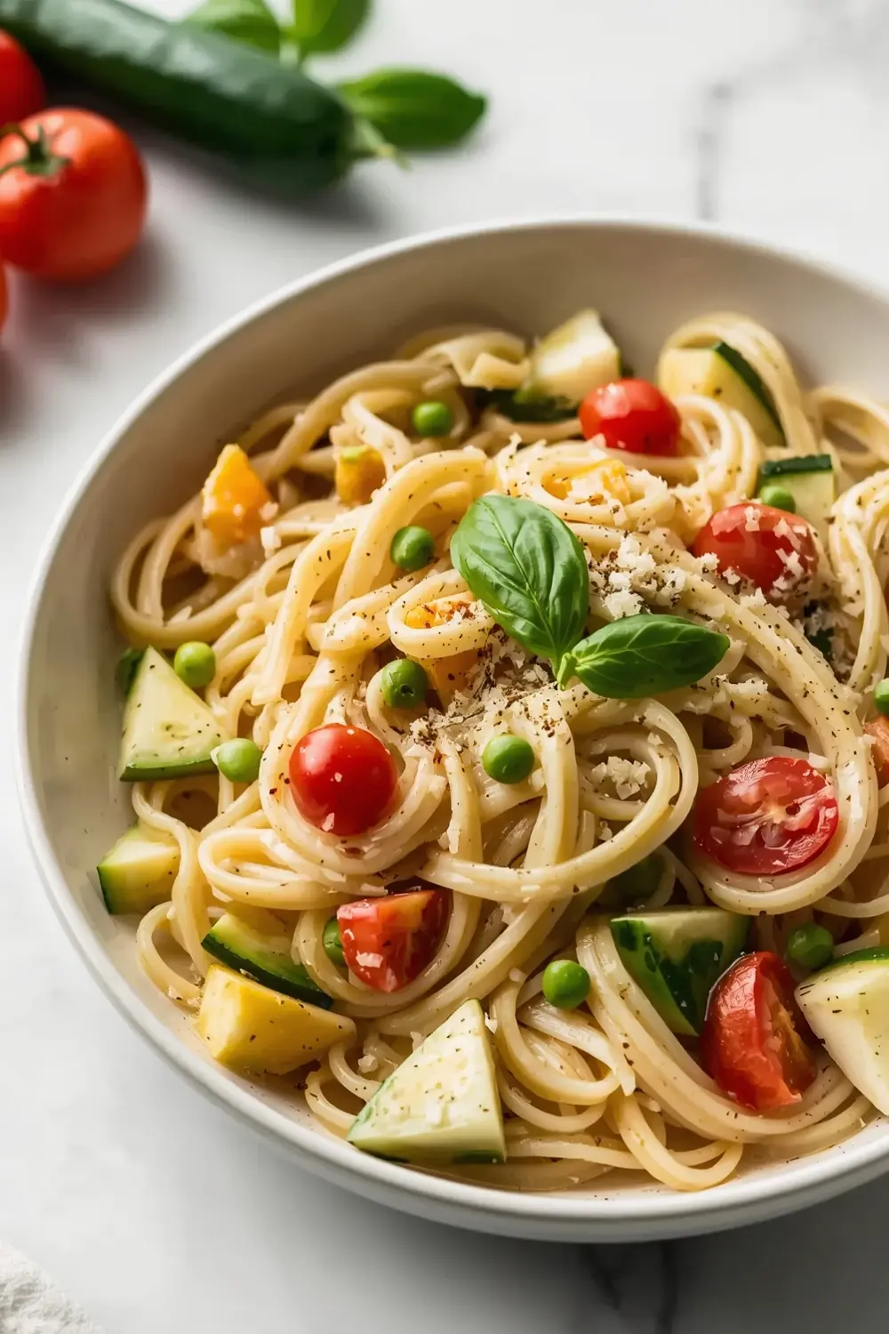 creamy summer vegetable pasta family