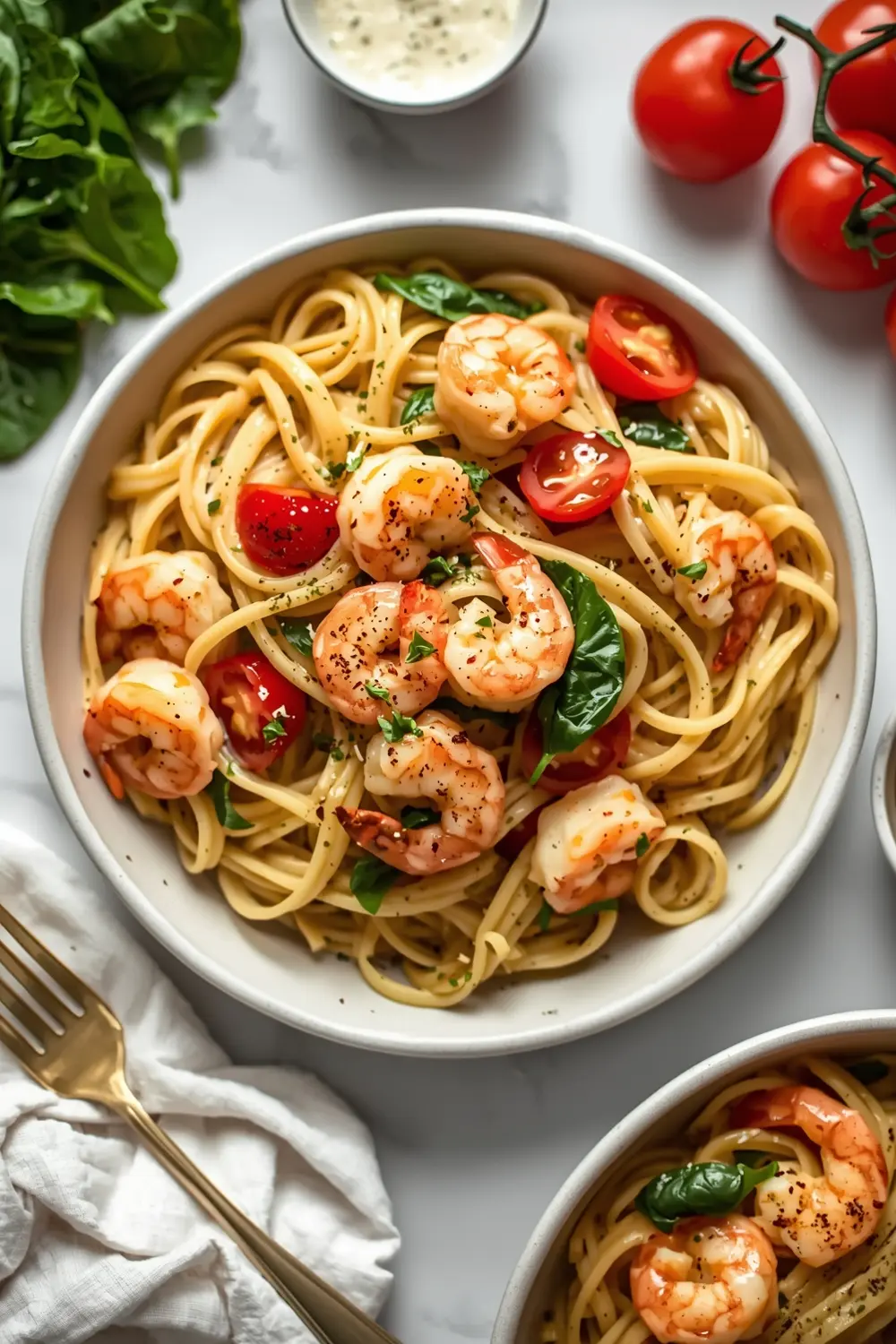 creamy tuscan shrimp pasta family