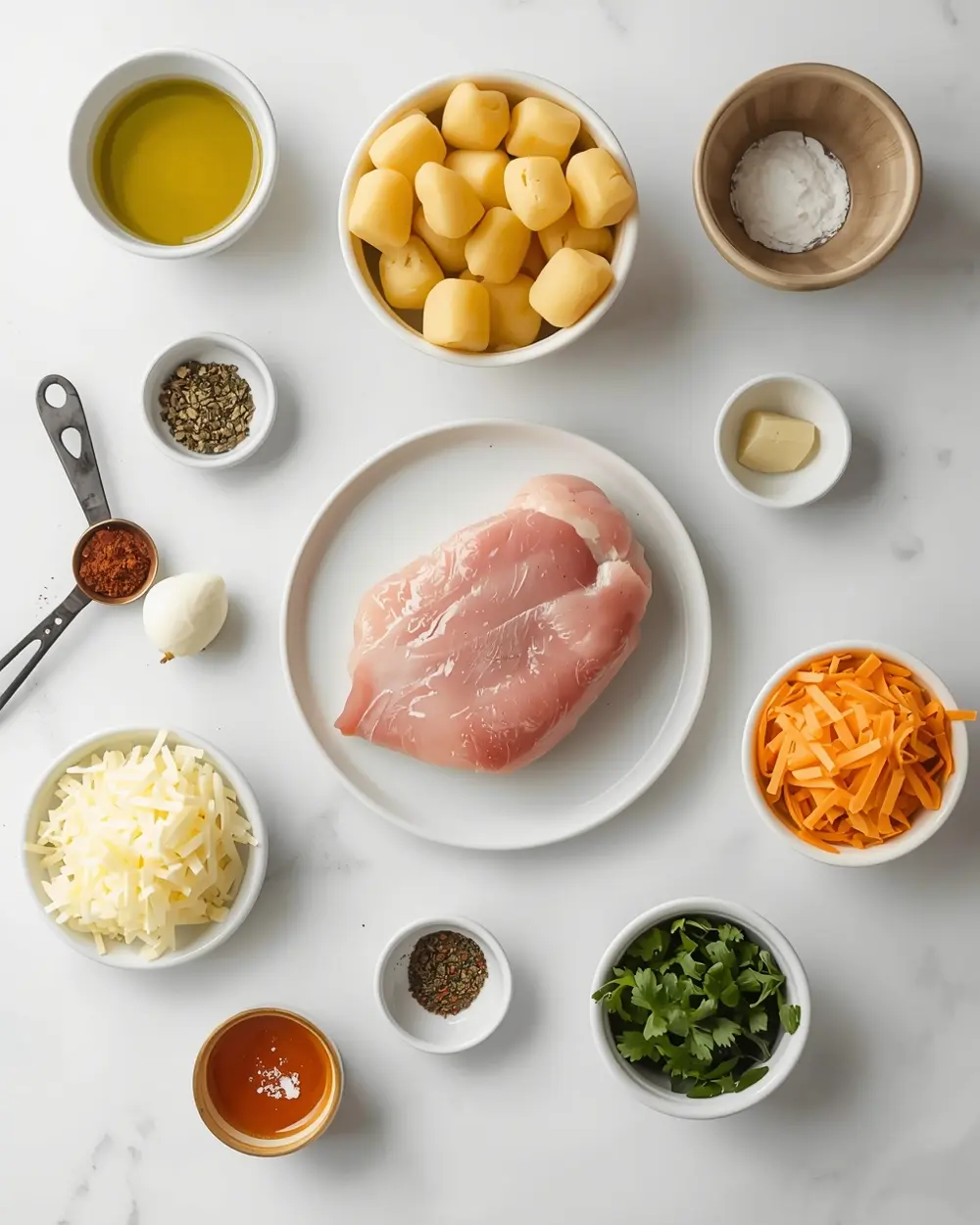 Ingredients for crispy sheet pan gnocchi family