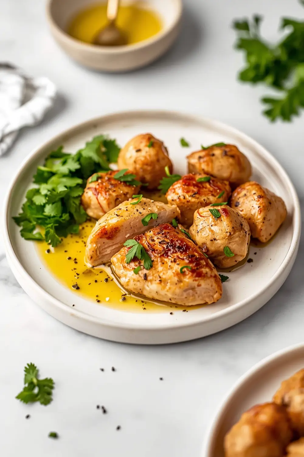 garlic butter chicken bites family