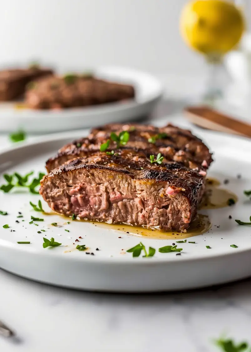 garlic butter grilled steak family ready to serve