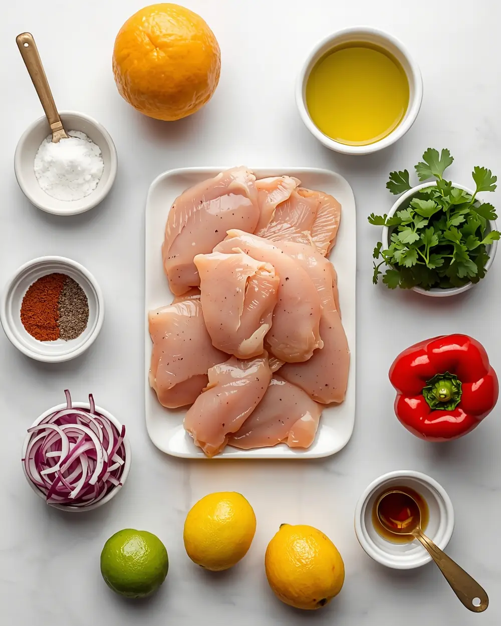 Ingredients for grilled chicken mango salsa family