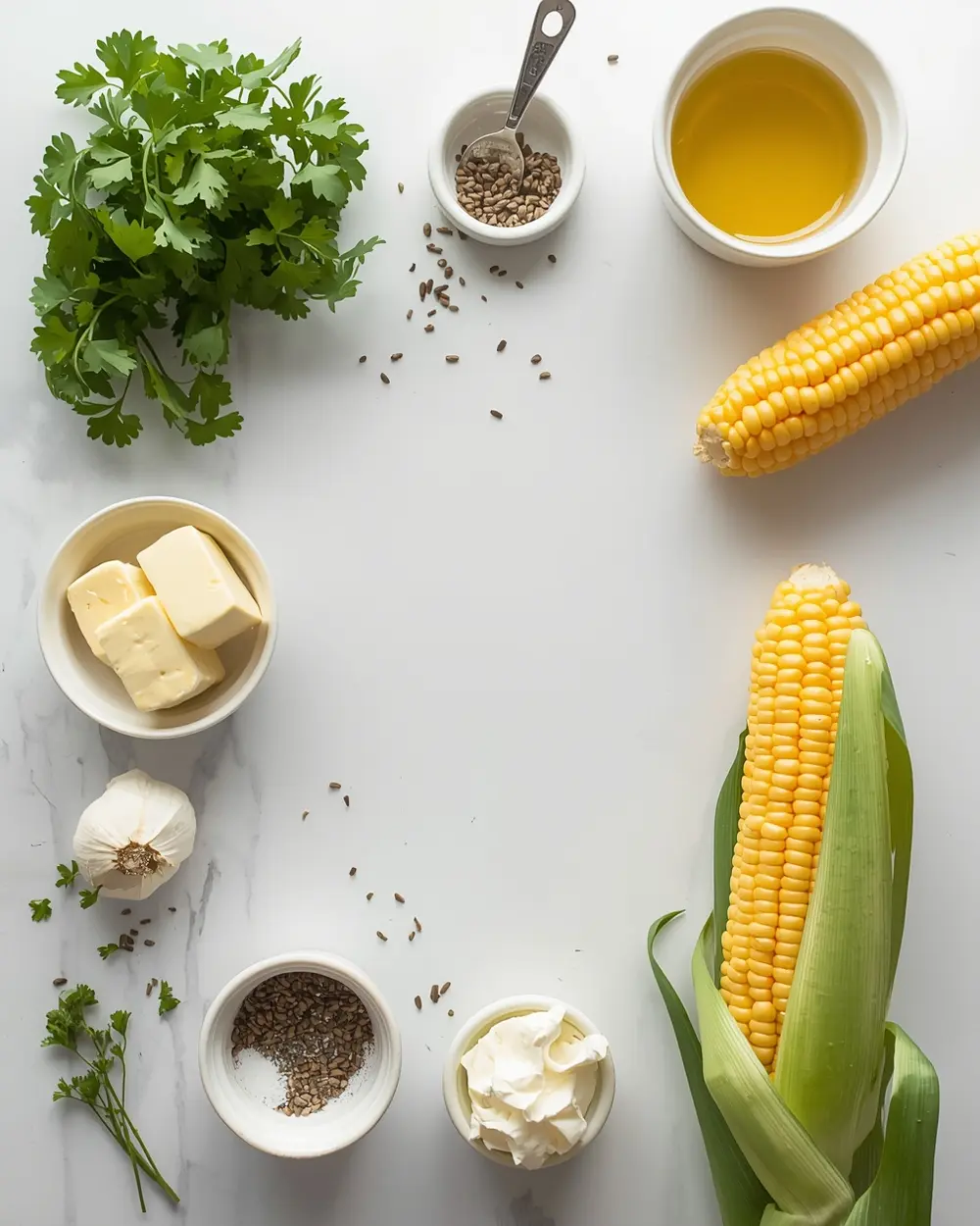 Ingredients for grilled corn family easy BBQ