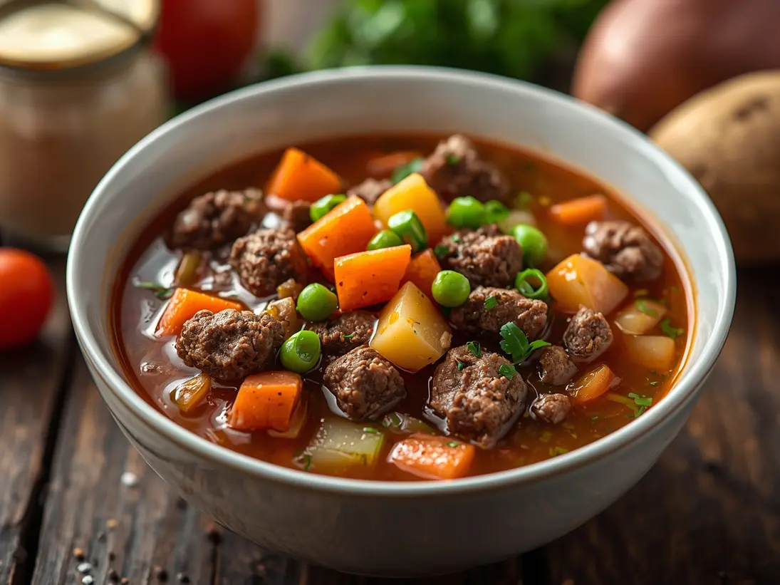 hamburger soup recipe ready to serve