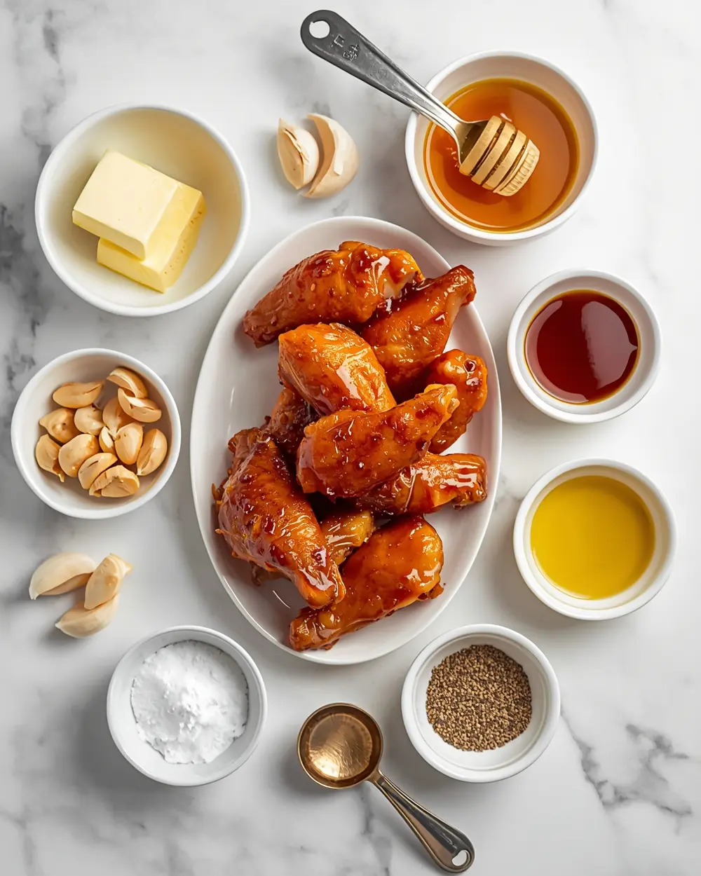 Ingredients for honey garlic chicken wings family